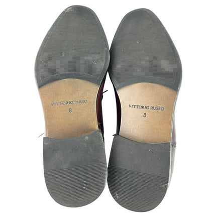 Vittorio Russo Irvin  Men's Red Black Leather Cap Toe Lace Up Oxford  Shoes Sz 8