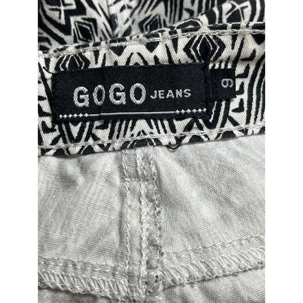 Gogo Jeans Black Tribal Print High Waist Slim Straight Trouser Dress Pants Sz 9