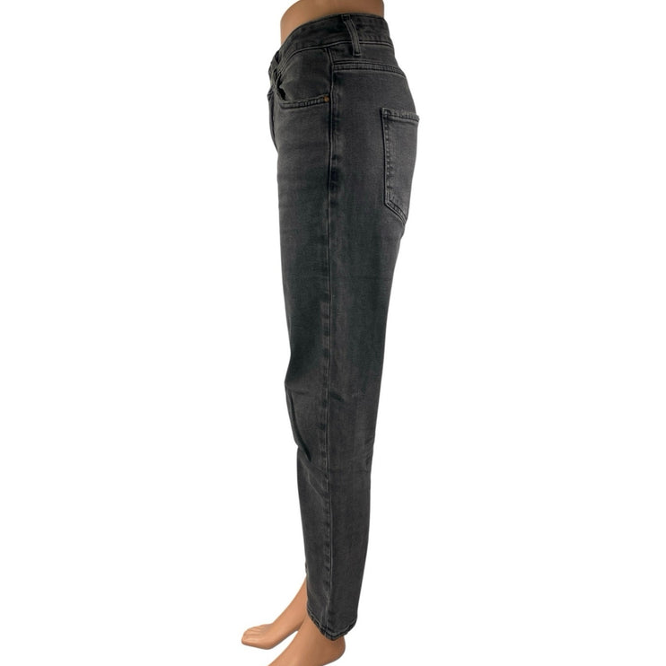 New Look Tori Women's Black Distressed High Waisted Straight Denim Mom Jeans 10