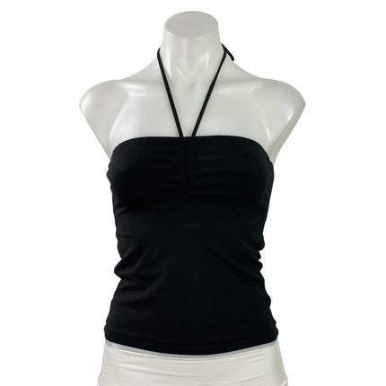 Aritzia TNA Chill Womens Black Sleeveless Halter Neck Open Back Tank Top Size S