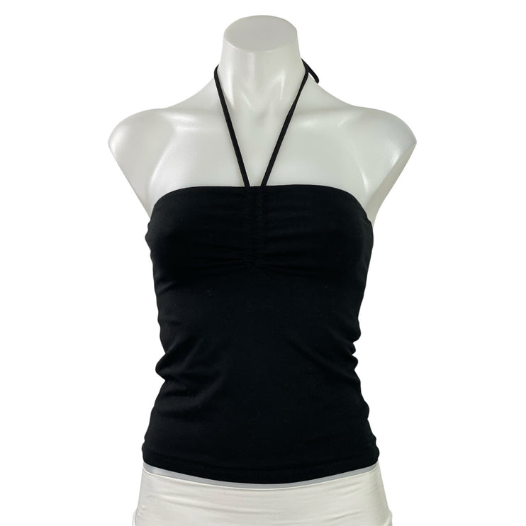 Aritzia TNA Chill Womens Black Sleeveless Halter Neck Open Back Tank Top Size S