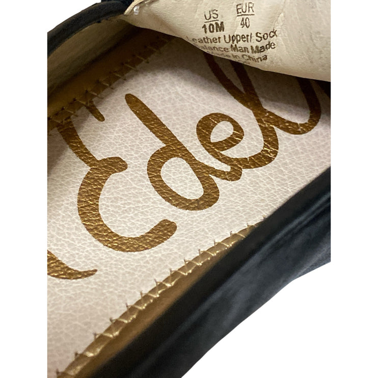 Sam Edelman Loraine Women's Black Leather Almond Toe Slip On Loafer Shoes Sz 10