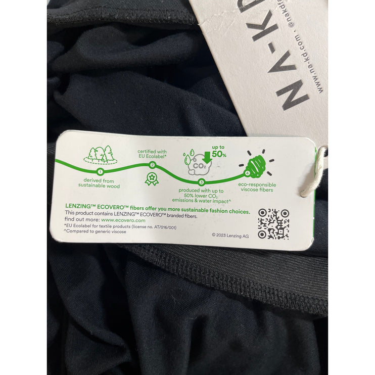 NEW Na-Kd Women's Black Elastic Waist Soft Line Flowy Maxi A-Line Skirt Size L