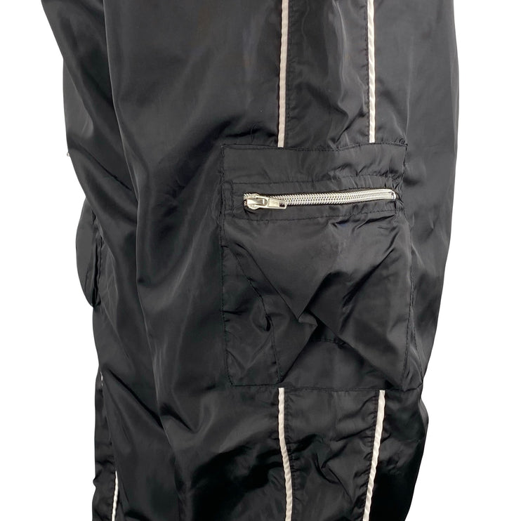 PRETTYLITTLETHING Women's Black Baggy Cargo Jogger Windbreaker Trousers Pants 10