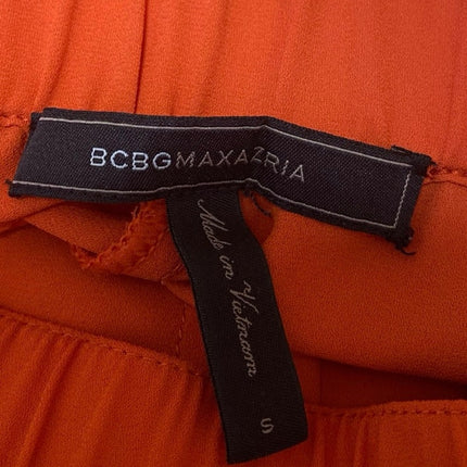 BCBGMaxazria Women's Orange Pleated Elastic Waist Casual Lounge Shorts Size S