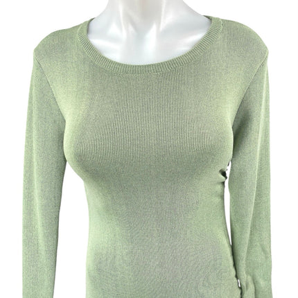 Lioness Green Knit Long Sleeve Ruched Tie Slim Mini Bodycon Sweater Dr –  Brie