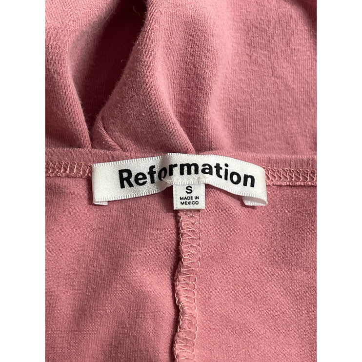 Reformation Pink Sleeveless Boat Neck Stretch Casual Flare A Line Mini Dress S