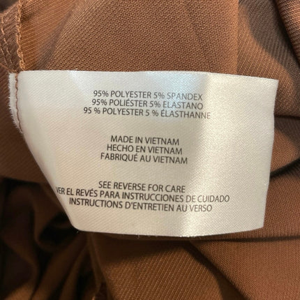 Women's Brown High Waisted Wide Leg Pocket Baggy Trousers Dress Pants Size M