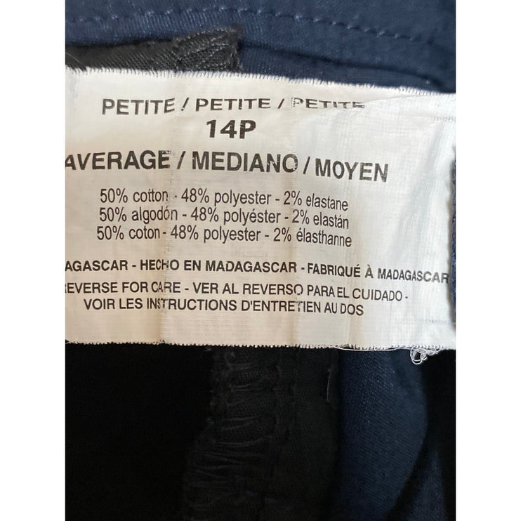 Gloria Vanderbilt Women's Navy Blue High Rise Straight Leg Trousers Pants Sz 14