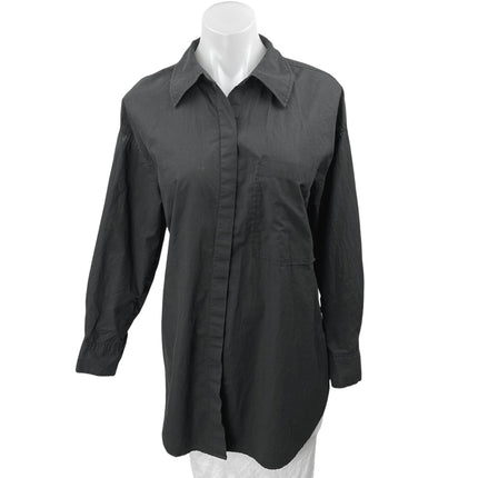 Rails Women's Black Pocket Long Sleeve Collar Button Down Tunic Shirt Top Size M