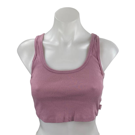 Aritzia TNA Pink Sculpt Ribbed Knit Sleeveless Scoop Cami Tank Crop Top Size S