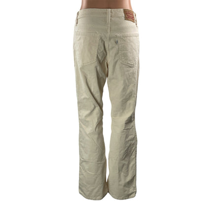 Levi's 725 Women's Cream Corduroy High Rise Bootcut Trousers Pants Size 29