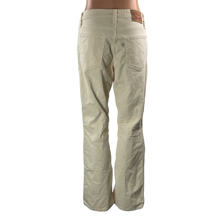 Levi's 725 Women's Cream Corduroy High Rise Bootcut Trousers Pants Size 29