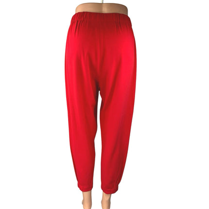 Aritzia Babaton Women's Red High Waist Tapered Leg Trousers Joggers Pants Size M