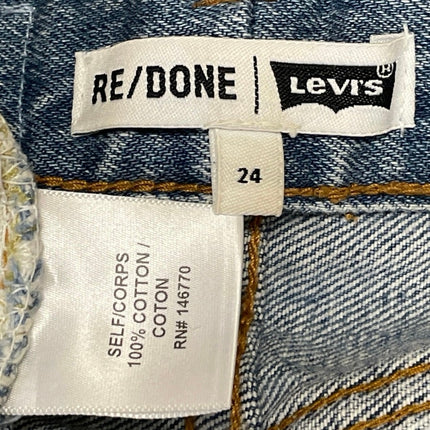 Levi's Re/Done Women's Blue High Rise Patchwork Slim Leg Denim Jeans Pants 24