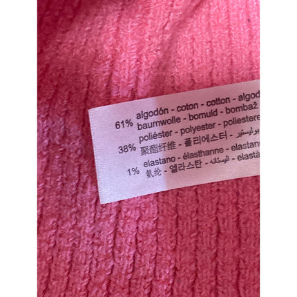 Zara Women's Pink Slit Split Ribbed Knit High Neck Sleeveless Sweater Vest Top S
