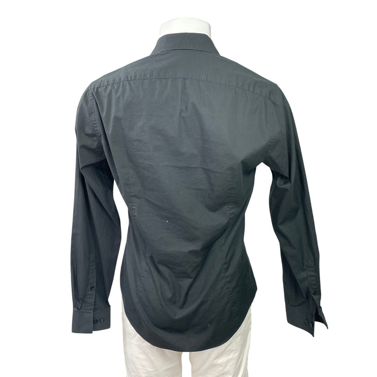 Calvin Klein Men's Black Extra Slim Fit Long Sleeve Button Down Shirt Top Size M