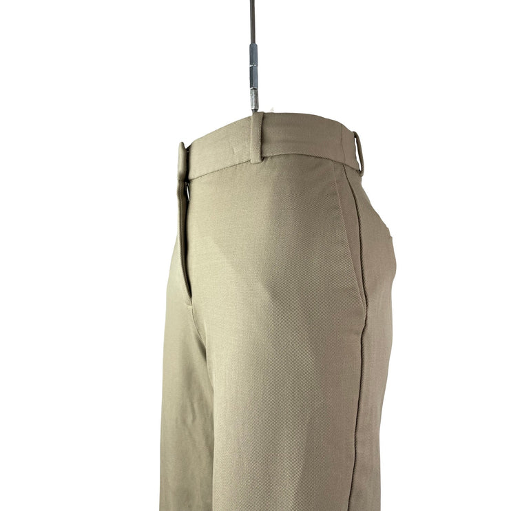 Aritzia Babaton Womens Beige Khaki Wool High Rise Wide Leg Trousers Pants Size 0