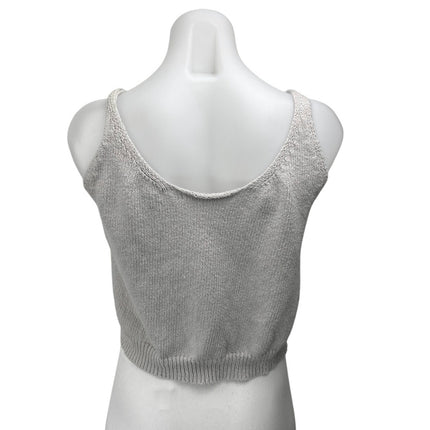 One Grey Day Women's Gray Sleeveless Knit Cami Camisole Crop Tank Top Size S