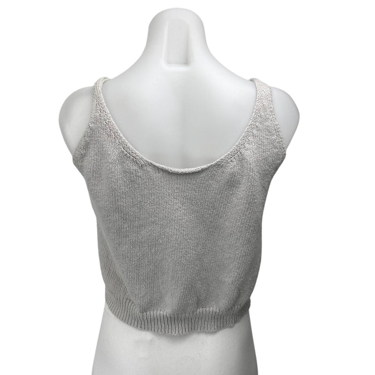 One Grey Day Women's Gray Sleeveless Knit Cami Camisole Crop Tank Top Size S