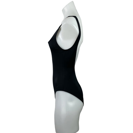 Solid & Striped Black Scoop Neck Open Back Sleeveless One Piece Swimsuit Size S