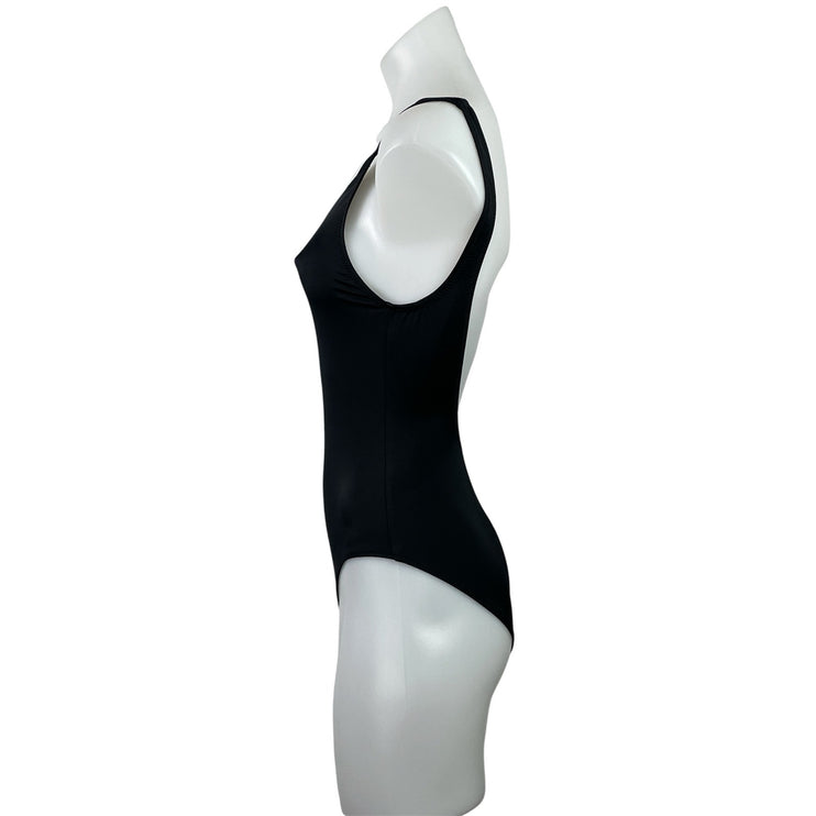 Solid & Striped Black Scoop Neck Open Back Sleeveless One Piece Swimsuit Size S