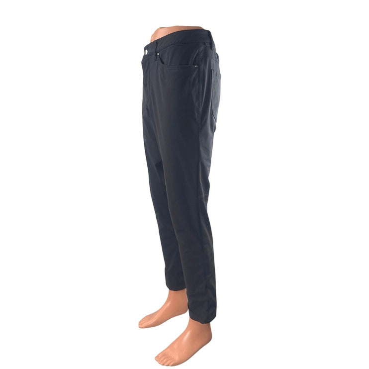 Lululemon Men's Black High Rise Straight Tapered Chino Trousers Dress Pants 33