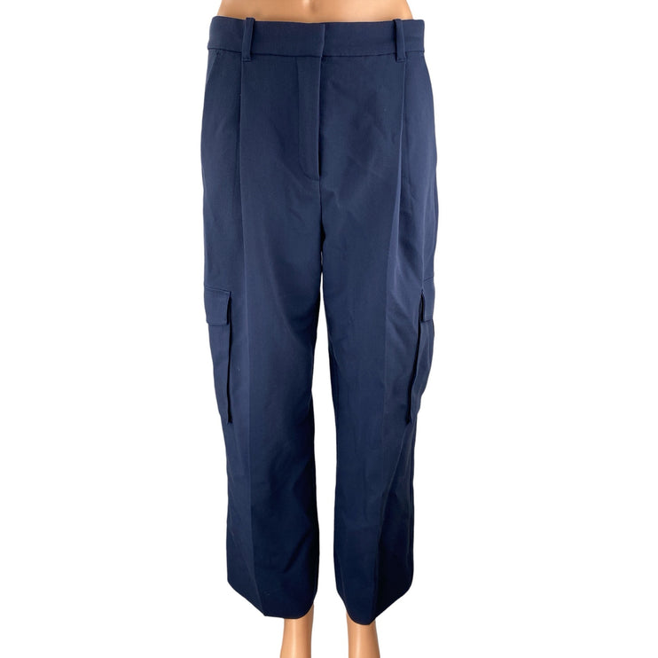 Abercrombie & Fitch Women's Navy Blue High Rise Cargo Wide Leg Trousers Pants 29