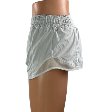 Lululemon Women's Gray High Rise Mesh Yoga Gym Athletic Running Shorts Size S