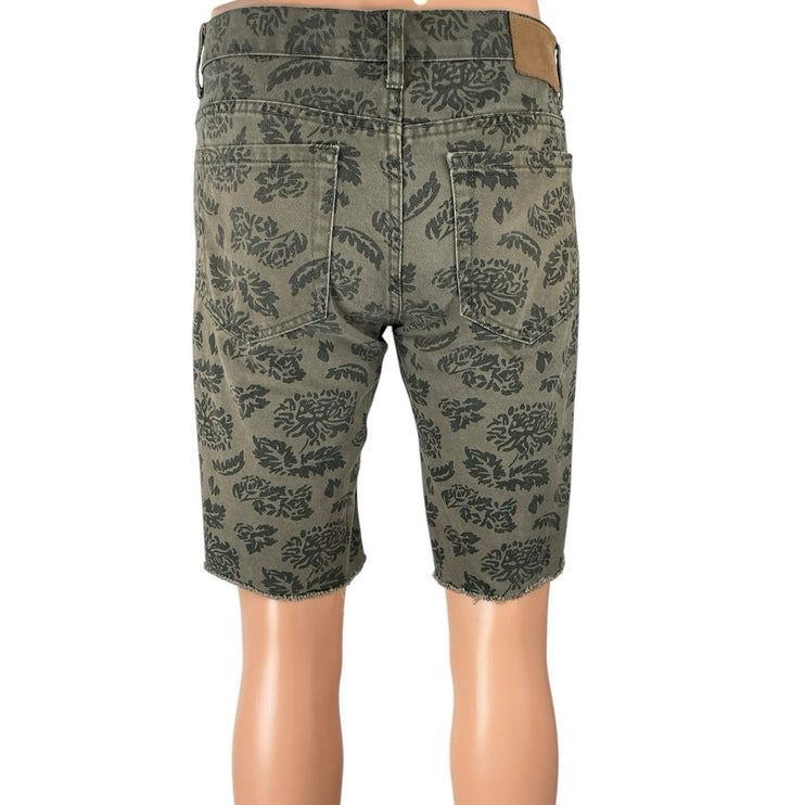 Standard Cloth Men's Botanical Floral Casual Straight Bermuda Denim Shorts Sz 31