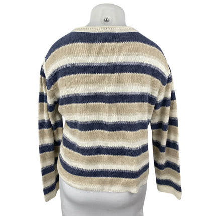 Forever Multicolor Striped Long Sleeve Crew Neck Sweatshirt Sweater Top Size XL