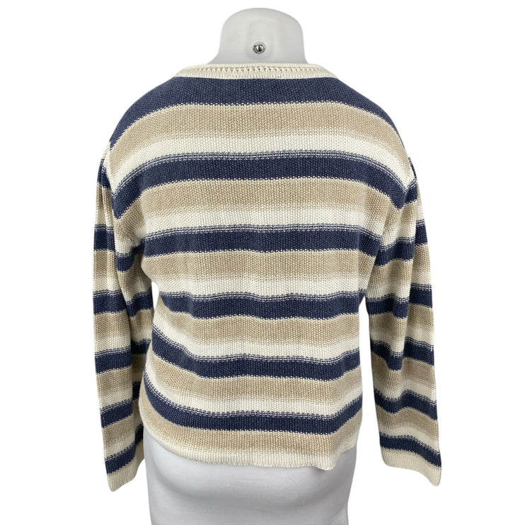 Forever Multicolor Striped Long Sleeve Crew Neck Sweatshirt Sweater Top Size XL