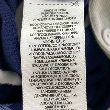 Polo Ralph Lauren Rugby Baby Blue Striped Cotton Long Sleeve Coverall Onesie 6M