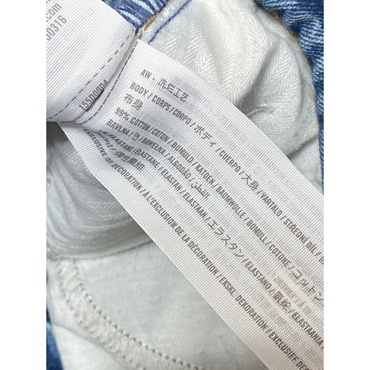 Abercrombie & Fitch Blue Distressed Ultra High Rise Straight Denim Jeans Size 30