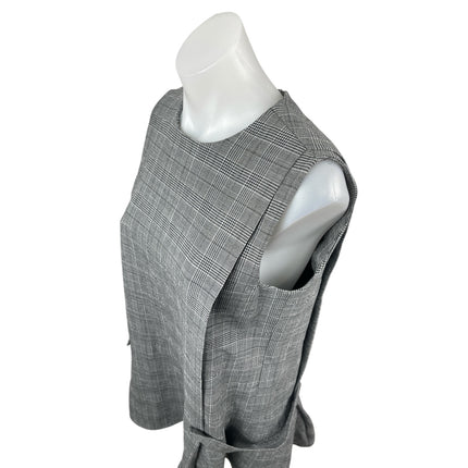 Zara Women's Gray Plaid Check  Sleeveless Mini Skater Tank Flare Shift Dress M