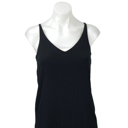 Topshop Women's Black Sleeveless Cami Camisole Tank V Neck Mini Dress Size 2