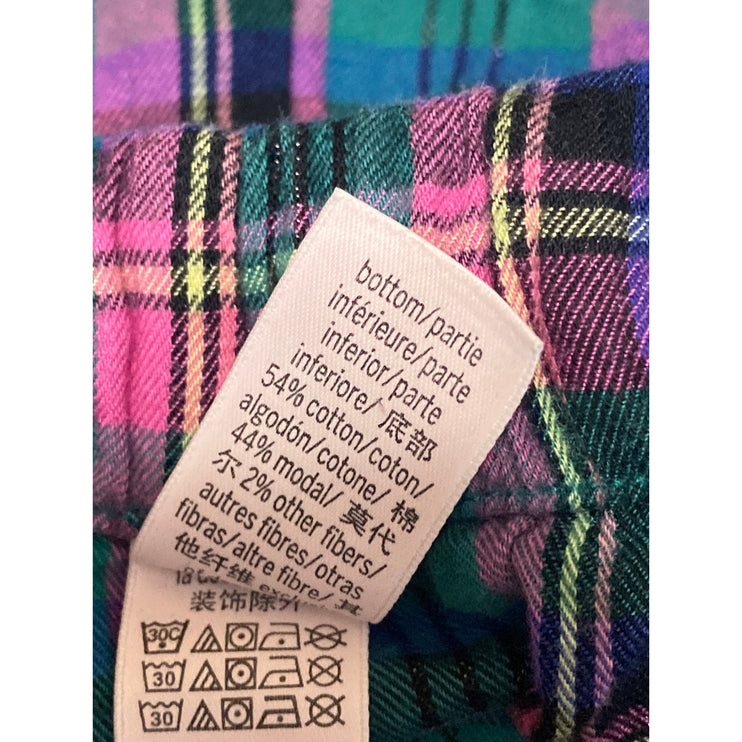 Victoria's Secret Women's Green Pink Plaid Flannel Sleepwear Pajama Pants Sz XS