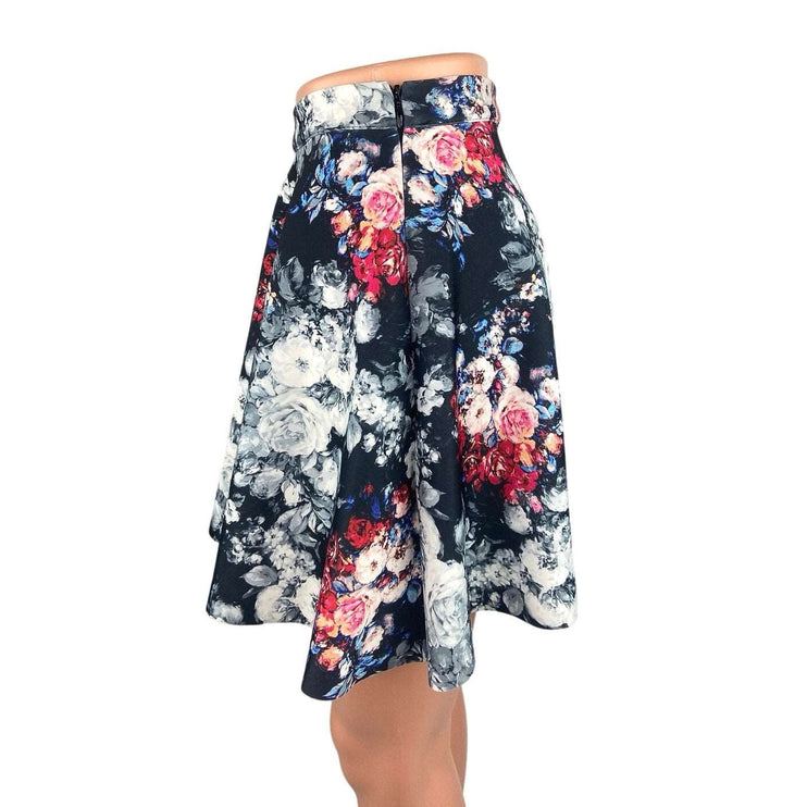 Abercrombie & Fitch Multicolor High Waist Floral Pleated A Line Mini Skirt Sz XS