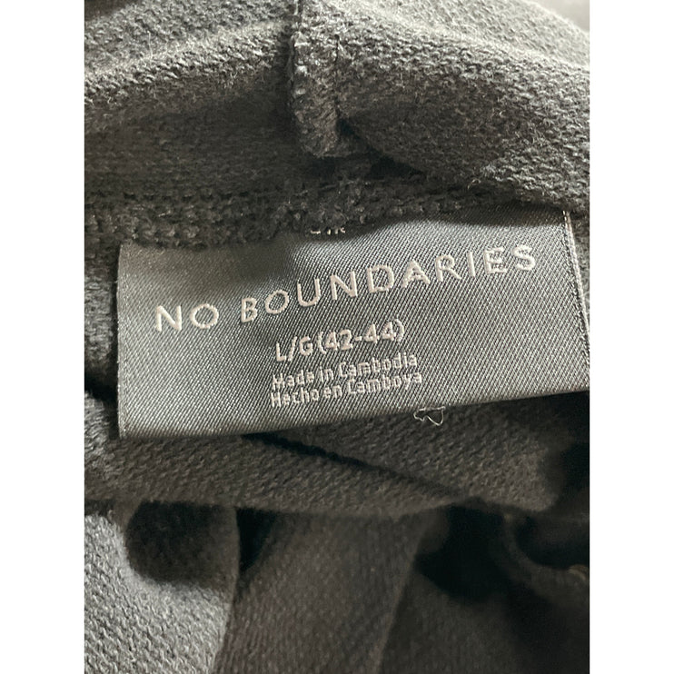 No Boundaries Women's Black Sleeveless Hoodie Hooded Oversized Sweatshirt Top L
