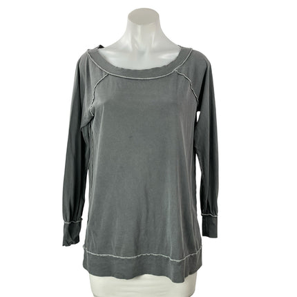 Free People We The Free Gray Long Sleeve Scoop Neck T Shirt Tee Top Size XS