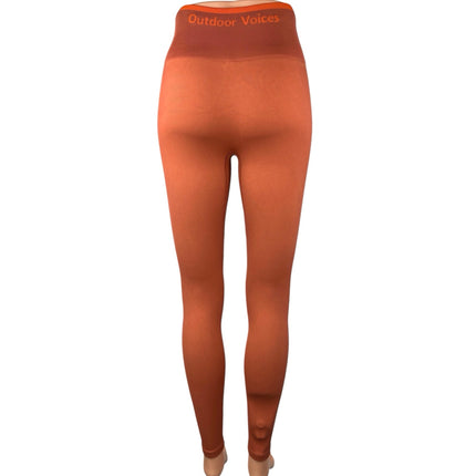 Outdoor Voices Women's Orange Mid Rise Yoga Athletic Leggings Pants Size S