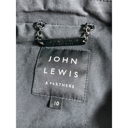John Lewis Women's Black Long Sleeve Collared Belted Midi Trench Coat Jacket 10