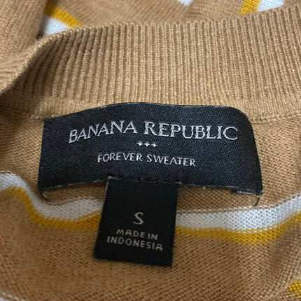 Banana Republic Women's Brown Striped Crewneck Long Sleeve Sweater Top Size S