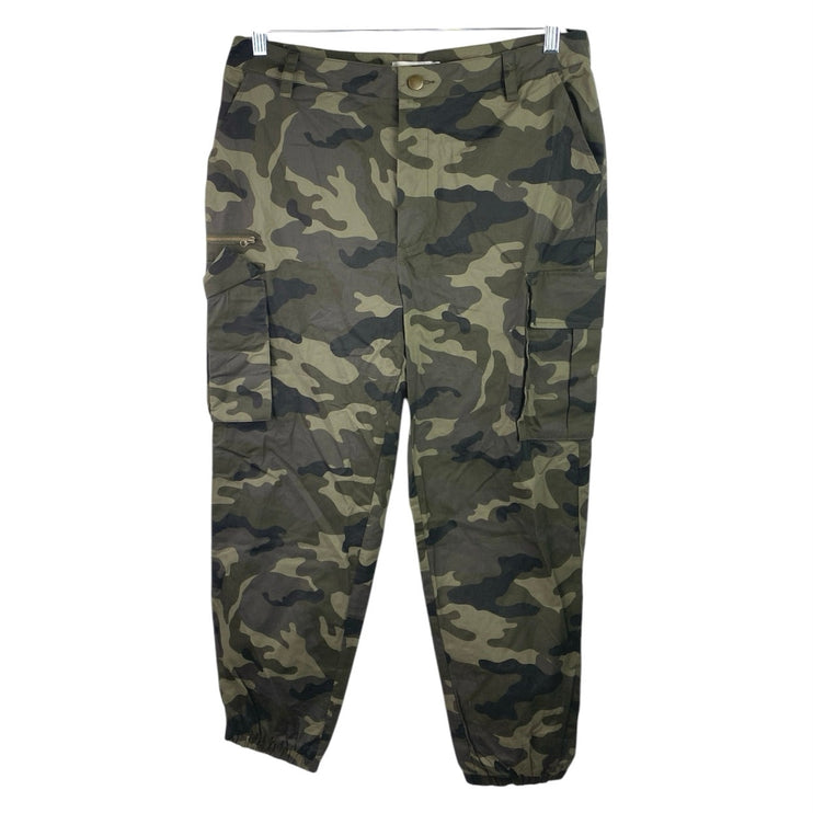 Shoedazzle Green Camouflage High Rise Tapered Trousers Cargo Jogger Pants Sz XL