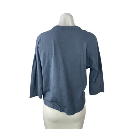 Vince Women's Blue Half Sleeve Crew Neck Basic Pullover T Shirt Tee Top Size S