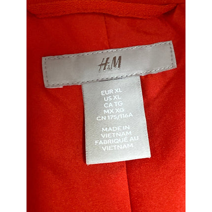 H&M Women's Red One Button Notch Collar Long Sleeve Blazer Coat Jacket Size XL