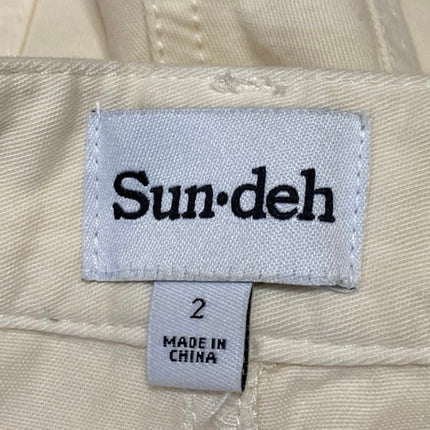 Aritzia Sun-deh Women's White Cream High Waist Wide Leg Denim Jean Shorts Size 2