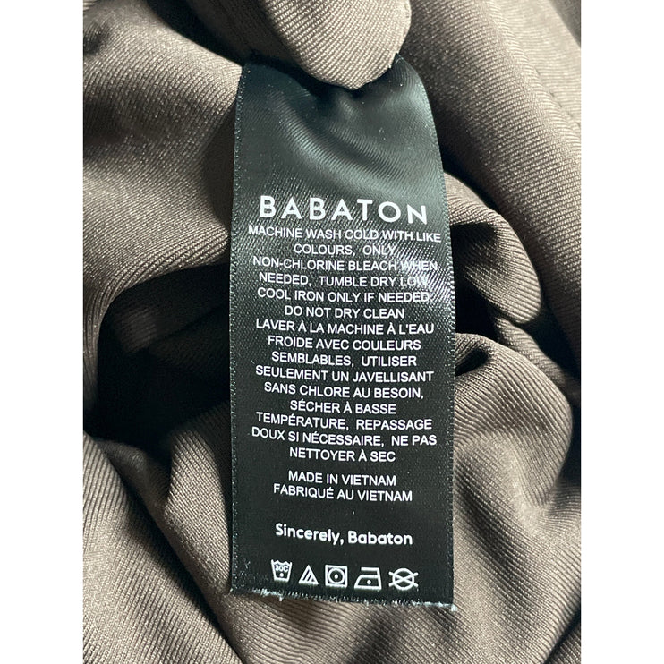 Aritzia Babaton Brown Sleeveless Mock Neck Sculpt Mini Bodycon Dress Size S