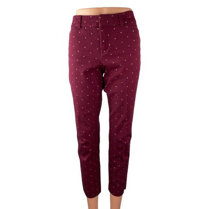 Old Navy Pixie Red Polka Dot High Rise Skinny Tapered Ankle Trousers Pants Sz 6