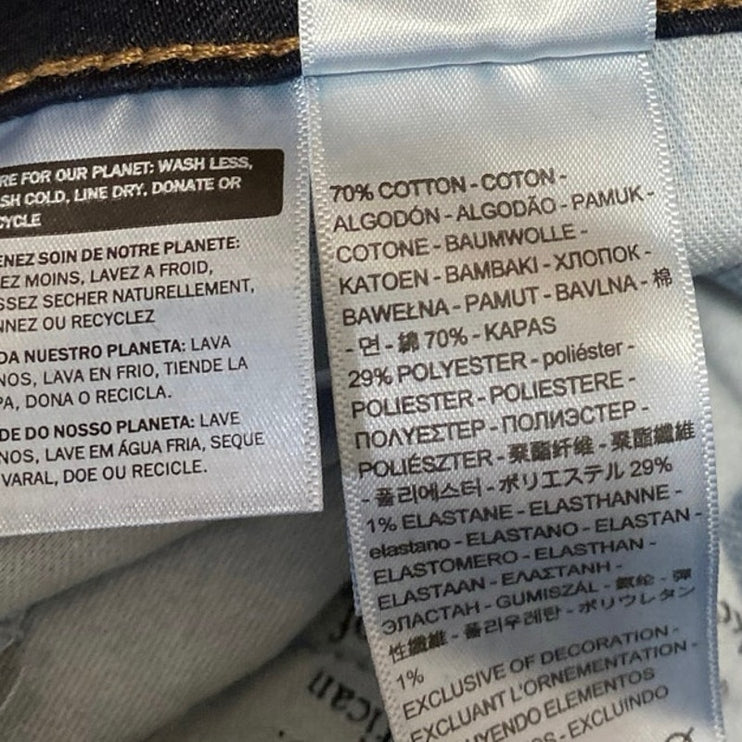 Levi's 511 Men's Blue Dark Wash Stretch Slim Straight Denim Jeans Size 34x30